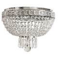 Round Crystal Ceiling Flush Mount with Chrome Finish, 2 Lights V560