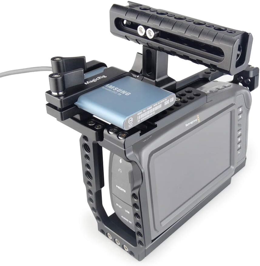 BMPCC 4K /6K Cage with NATO Handle + T5 SSD Card Mount Clamp B797
