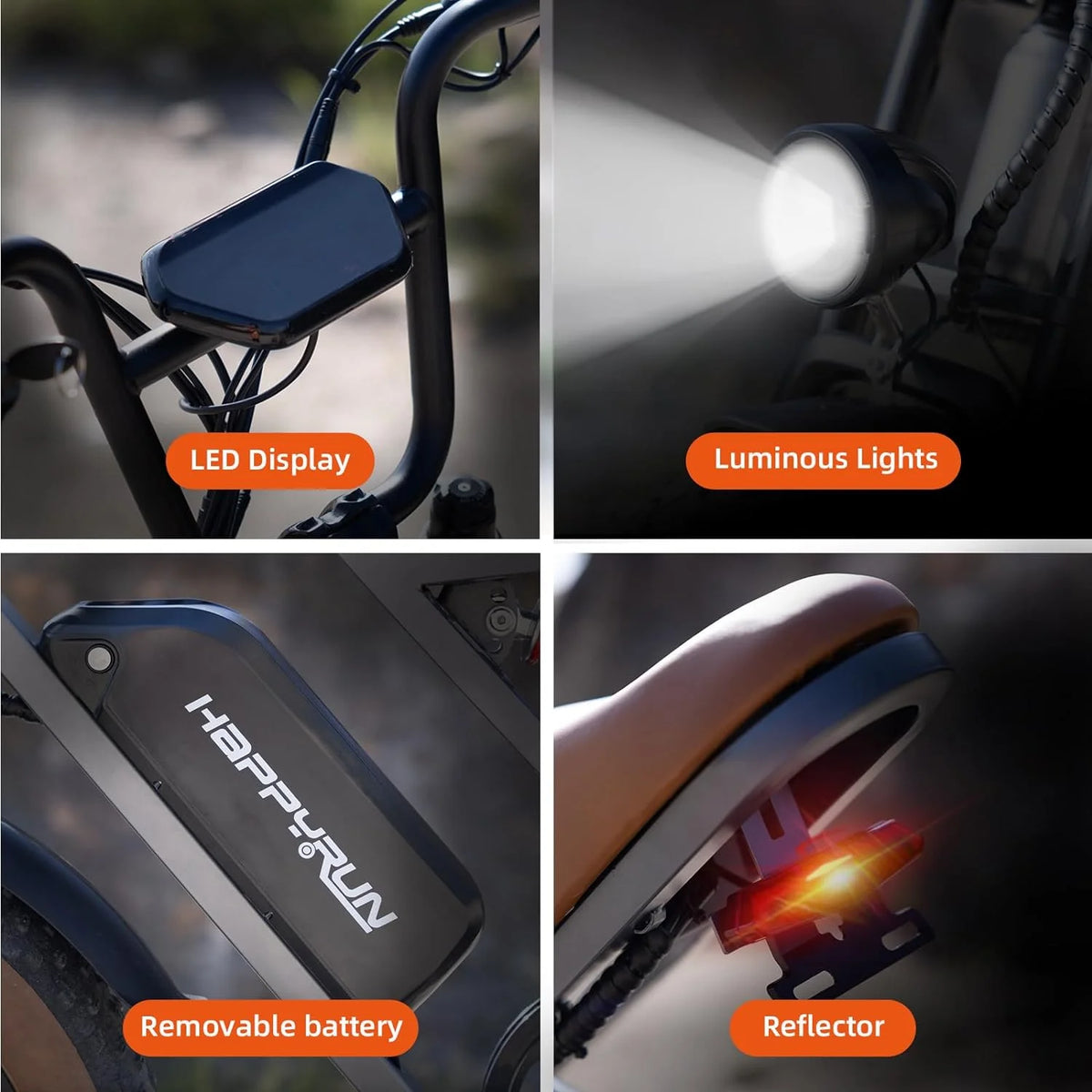 Electric Bike 20" Fat Tire Ebike with 750W Brushless Motor, 48V 18Ah Removable Battery Z304460
