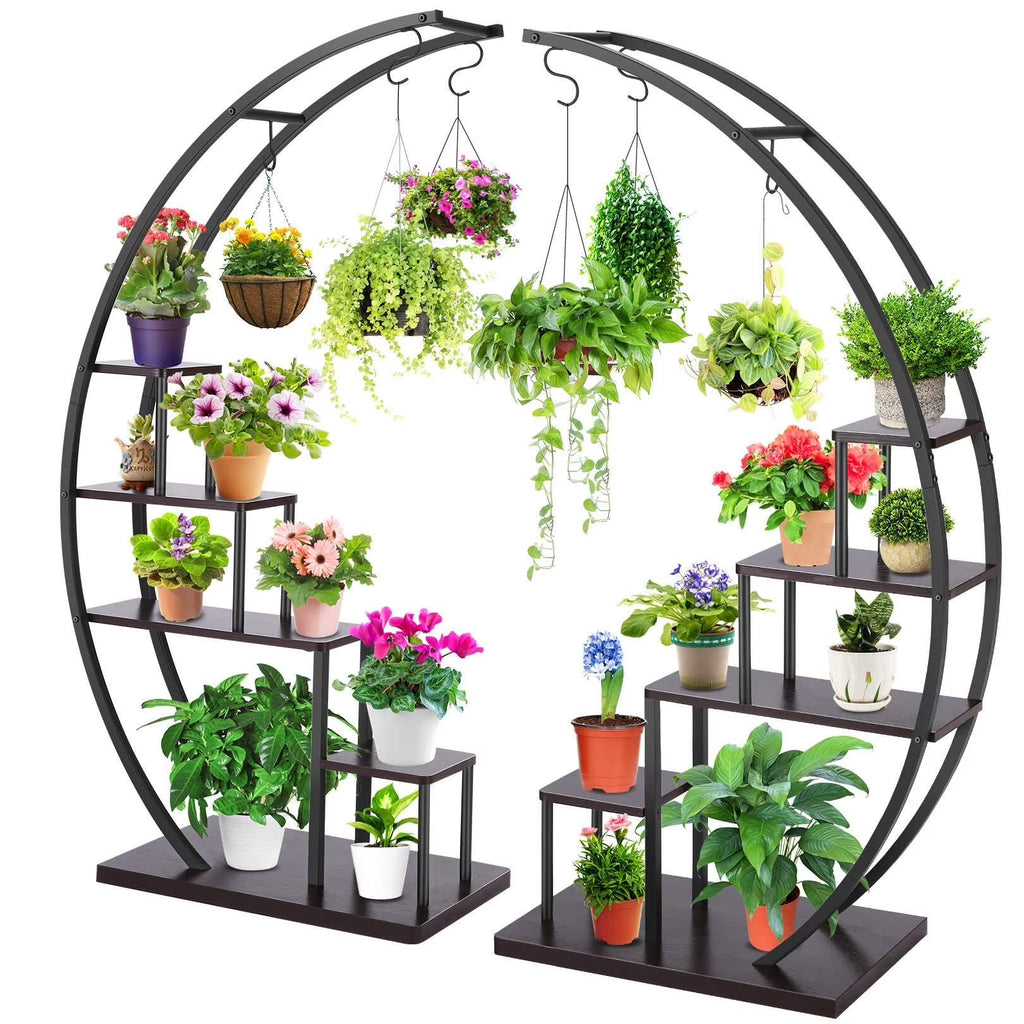 5 Tier Black Metal Plant Stand 2Pcs B141106