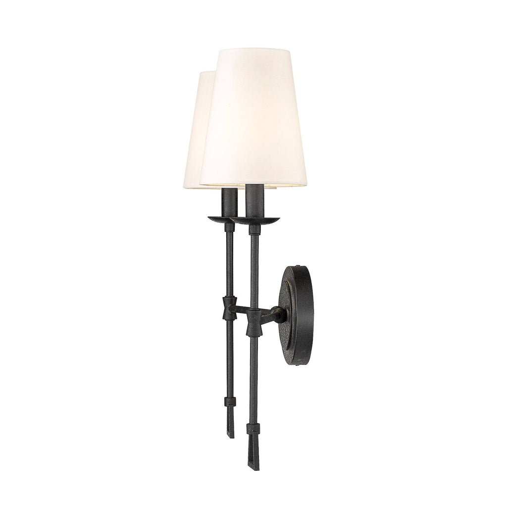 Matte Black 2-Light Sconce T49402