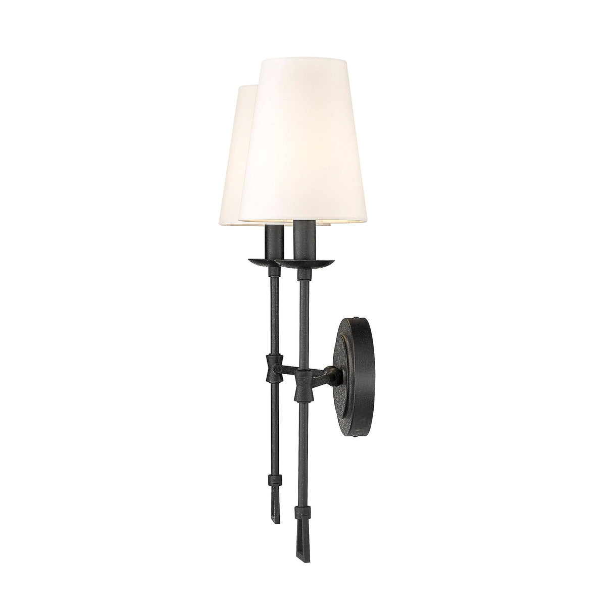 Matte Black 2-Light Sconce T49402