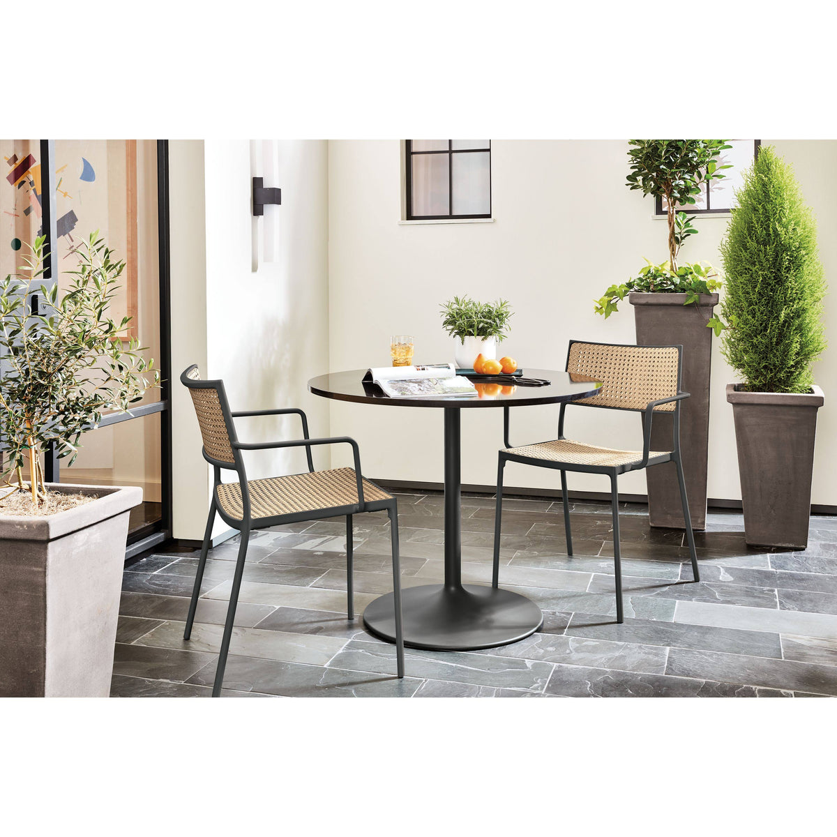 Satin Etched Tempered Glass Patio Table U7493