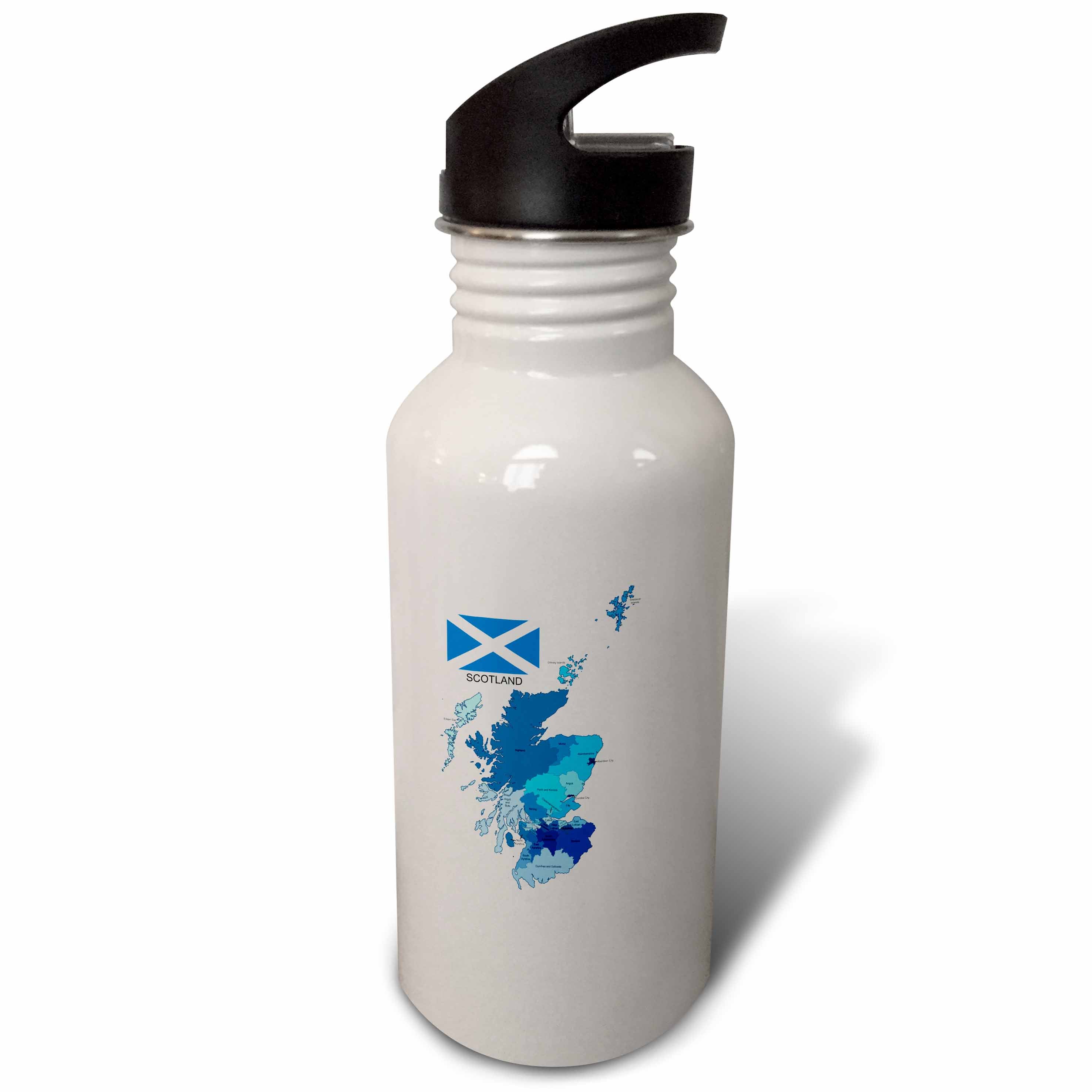 Wales Political Map and Flag Sports Water Bottle 21 oz X5465