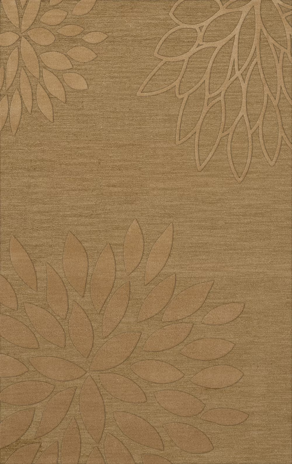 Wheat Floral Leaves 3' x 5' Rectangle Area Rug D32207
