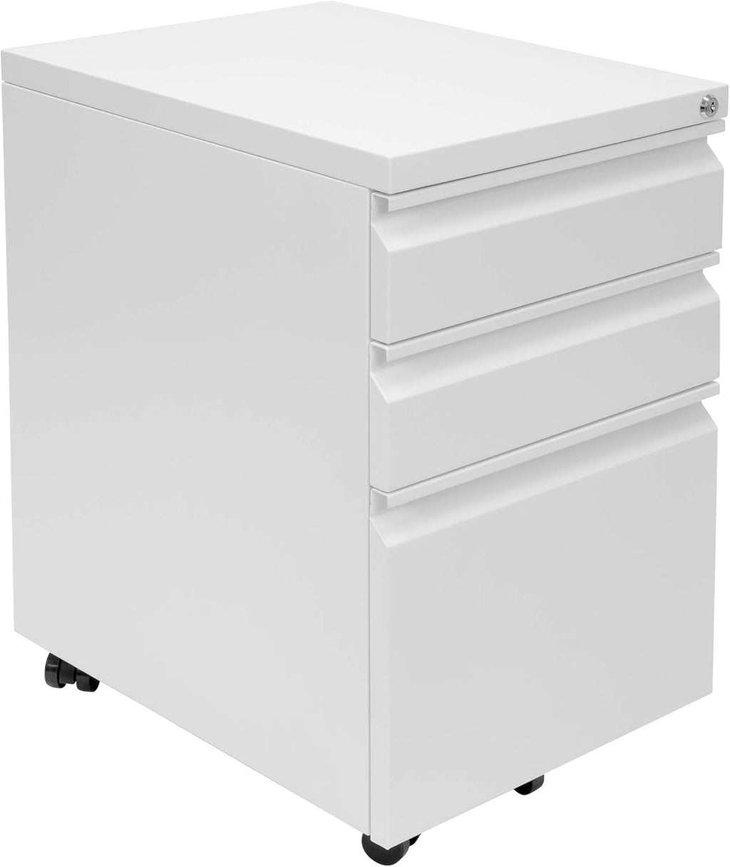 Mobile File Cabinet with 3 Drawers, Rolling Storage with Lock S1632