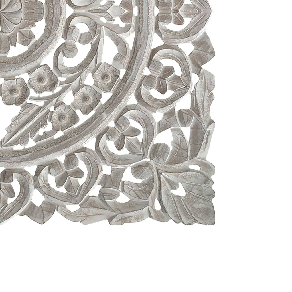 White Distressed Square Wooden Wall Panel J554