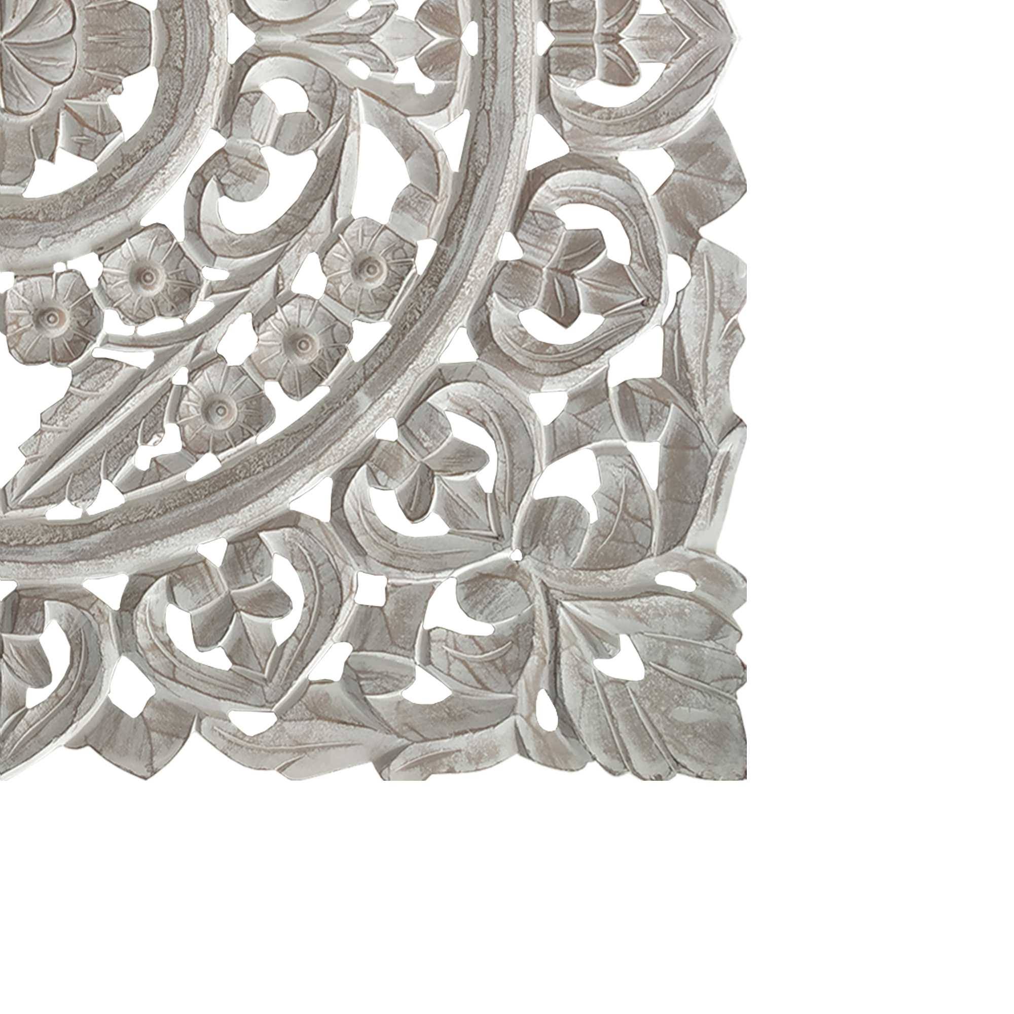 White Distressed Square Wooden Wall Panel J554