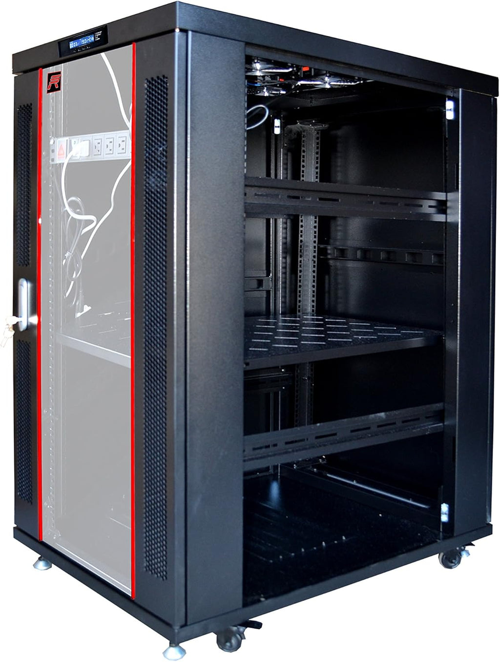 18U 39 inch Deep Server Rack Network Enclosure on Wheels E382754