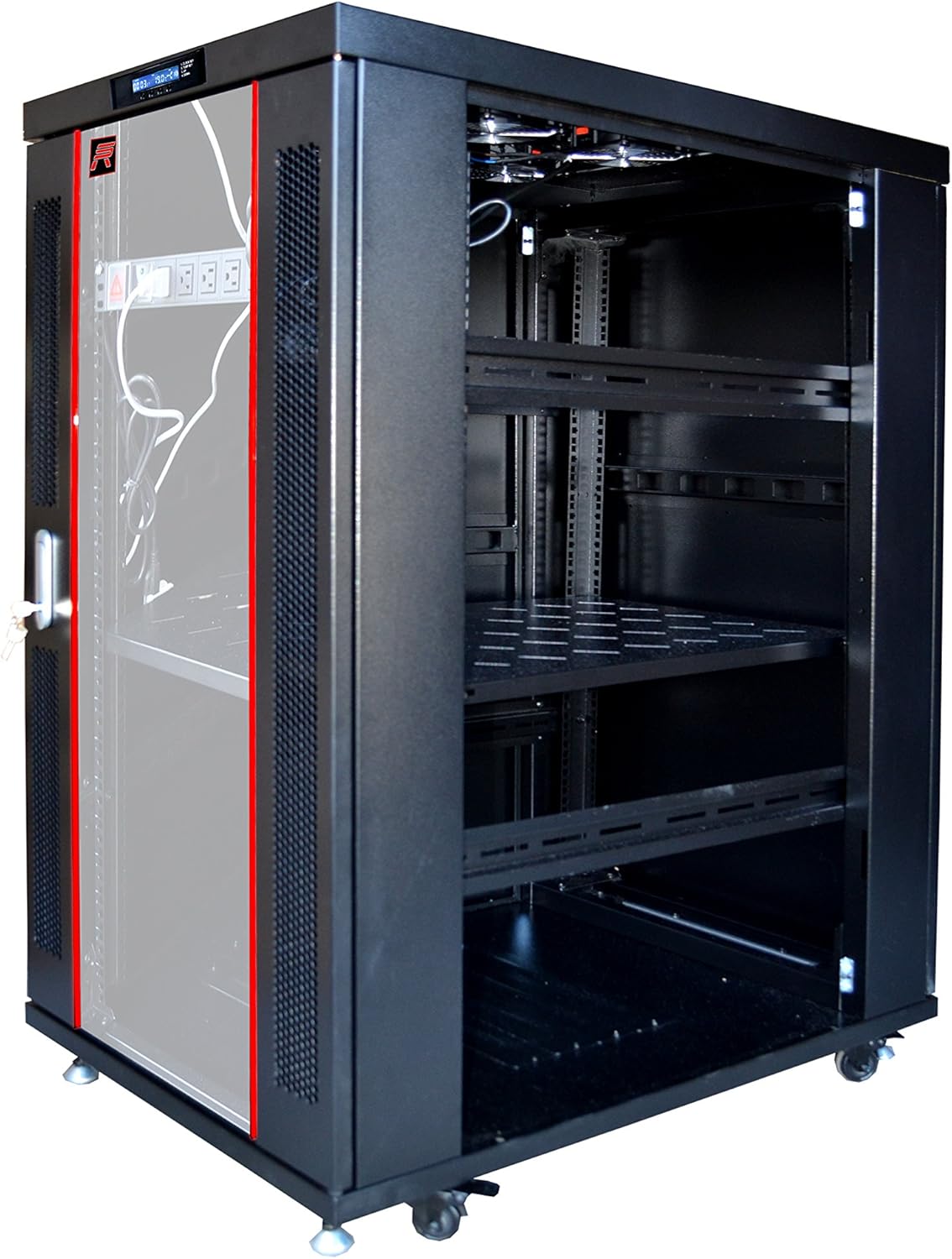 18U 39 inch Deep Server Rack Network Enclosure on Wheels E382754
