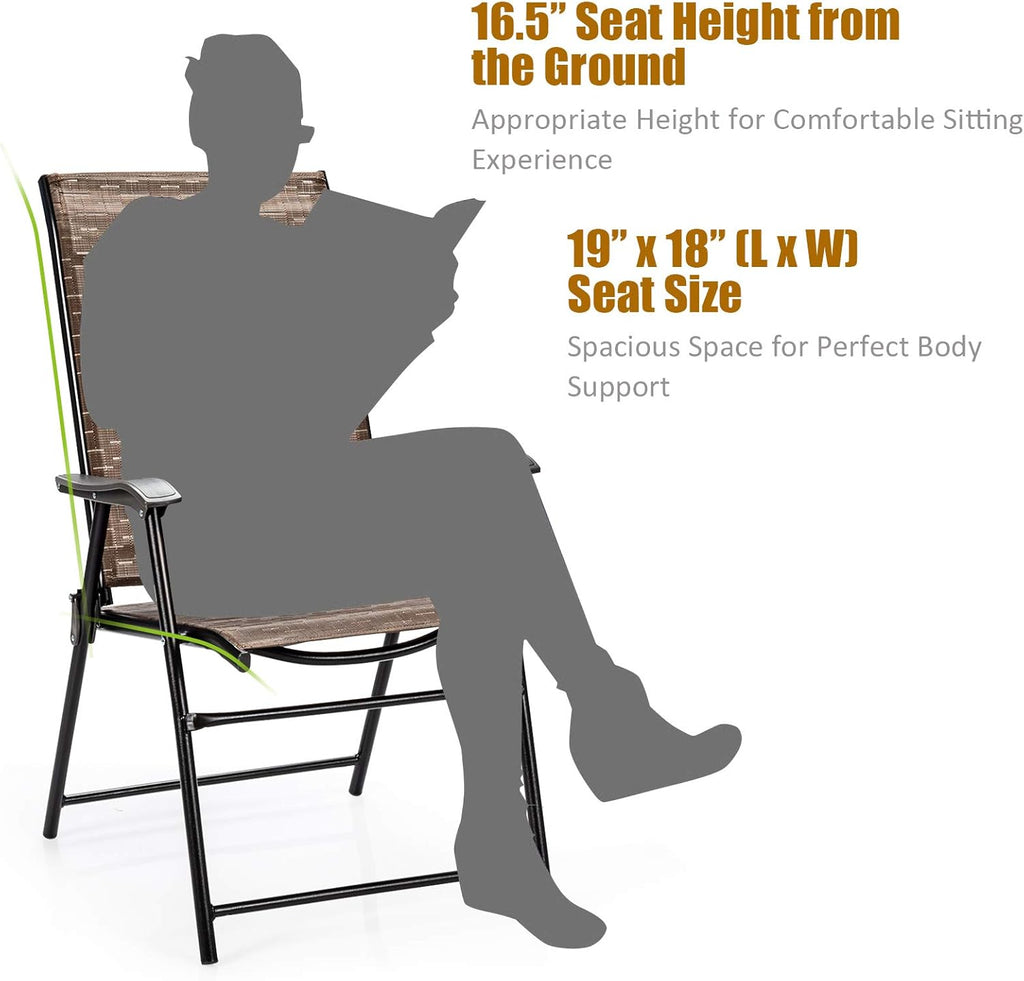2-Pack Patio Dining Chairs with Armrest Q335