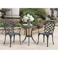 Black Table Set of 1 Table and 2 Chairs with Cabriole Legs L190196