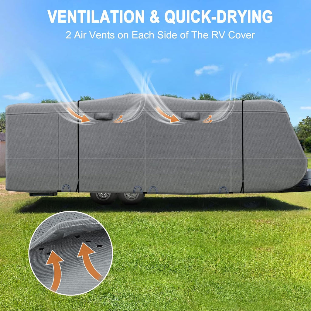 Heavy Duty 5 Layers Anti-UV Camper Cover for 22'1 - 24' Motorhome with Gutter Spout Covers Z8711