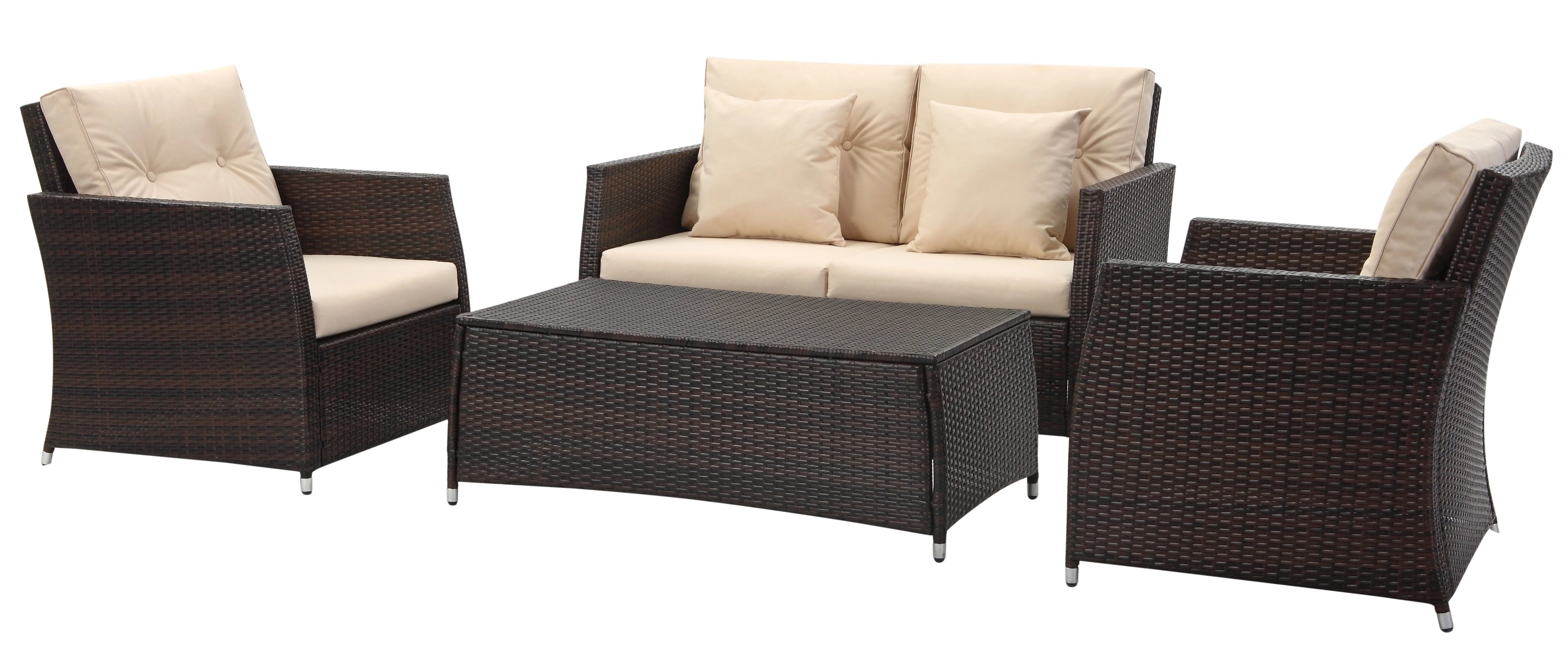 4 Piece Wicker Outdoor Living Set Y1658
