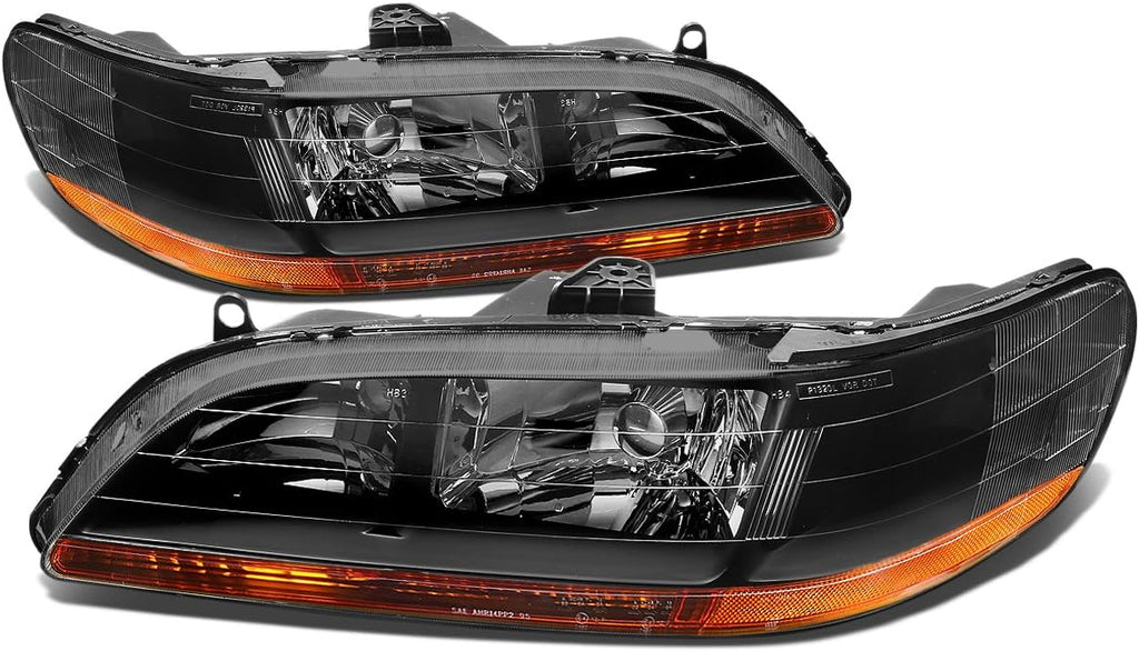 Black Housing Amber Corner Smoked Lens Headlights Assembly P901