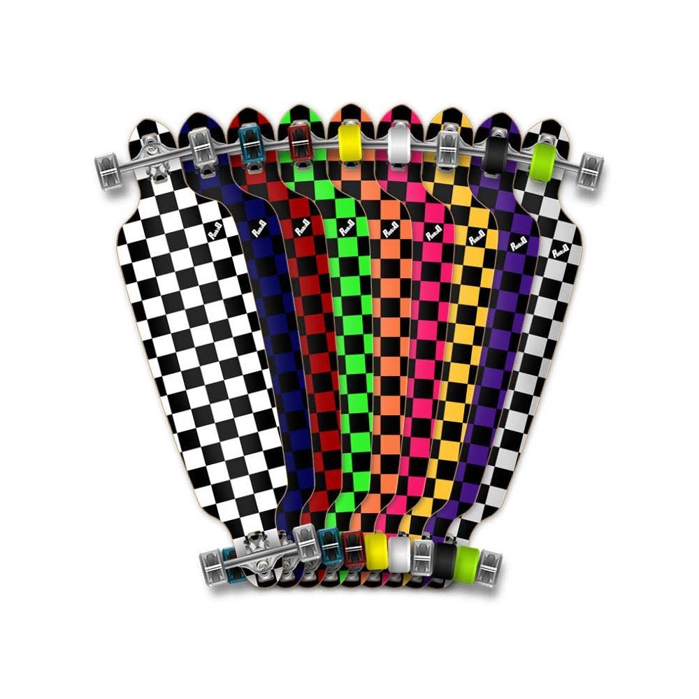 Checker Purple Drop Through Longboard Complete E342109
