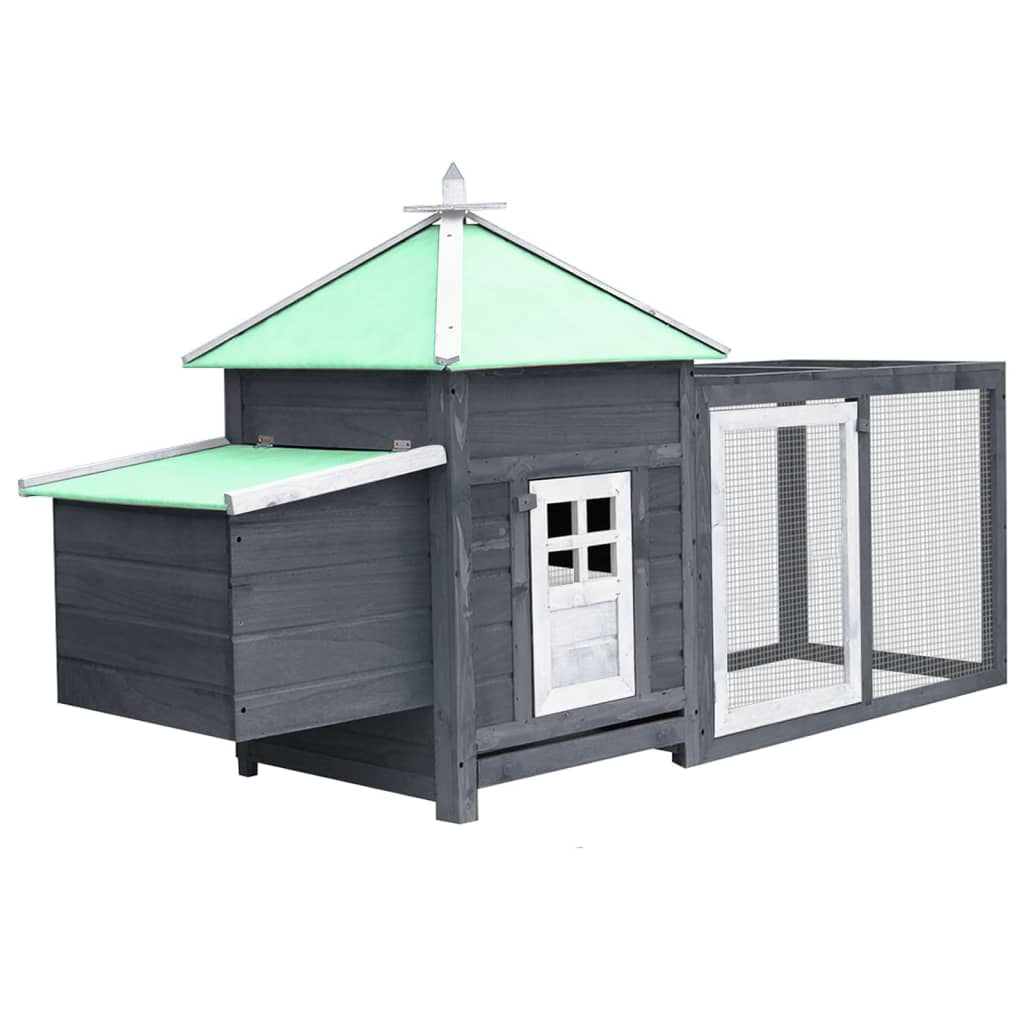 Gray Solid Firwood Chicken Coop with Nest Box M5197