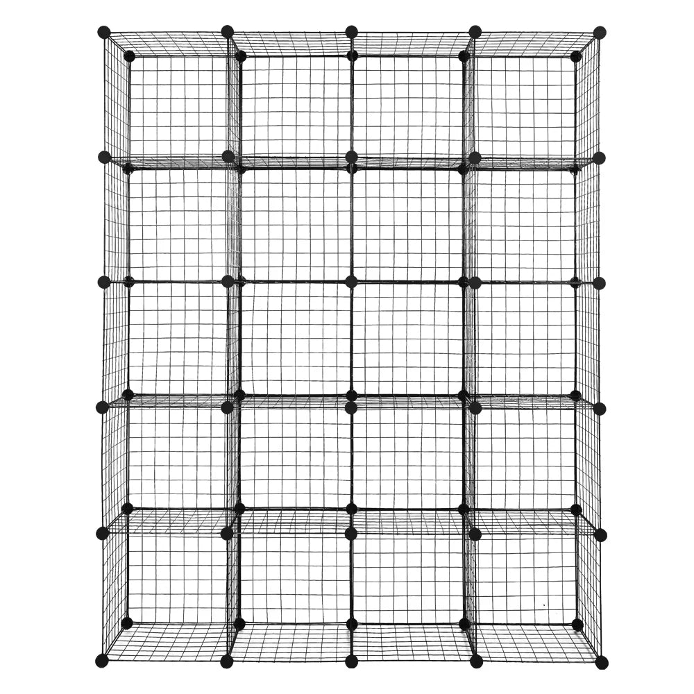 Black 20-Cube Wire Storage Shelving Unit K460