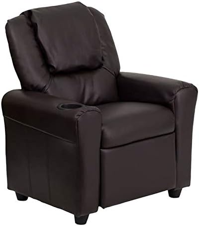 27" Tall Wood Framed Vinyl Kid's Recliner F119385