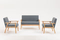 Light Gray Linen Fabric Loveseat and 2 Chair Set T8243