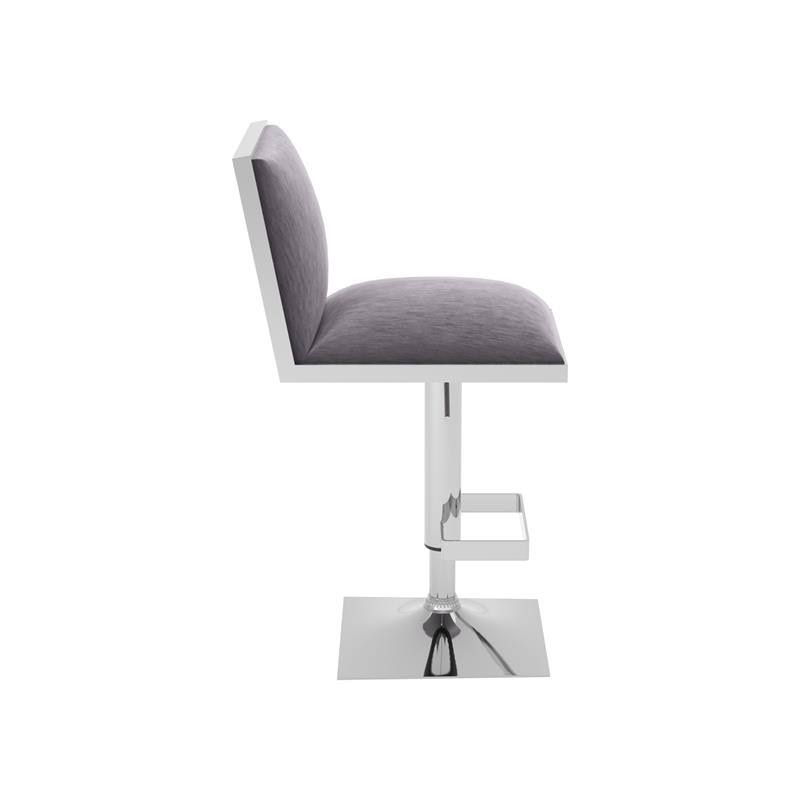 Gray Fabric Swivel Bar Stool with Metal Base L50217