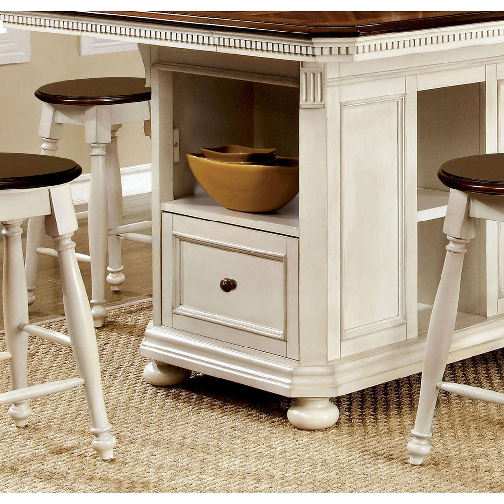 Cherry & White Counter Height Chair Set of 2 Z828