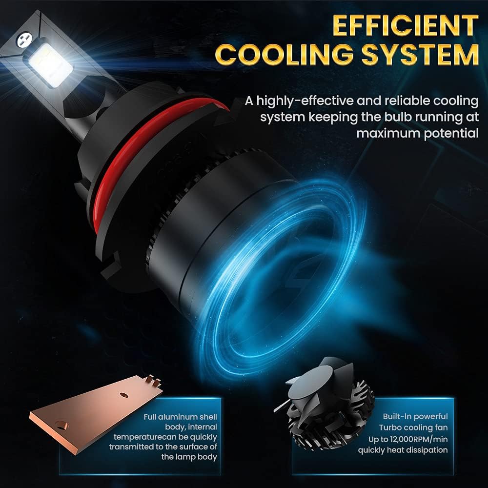 9007 HB5 LED Bulbs 100W 6000K High/Low Conversion Kit Pack of 2 J16685