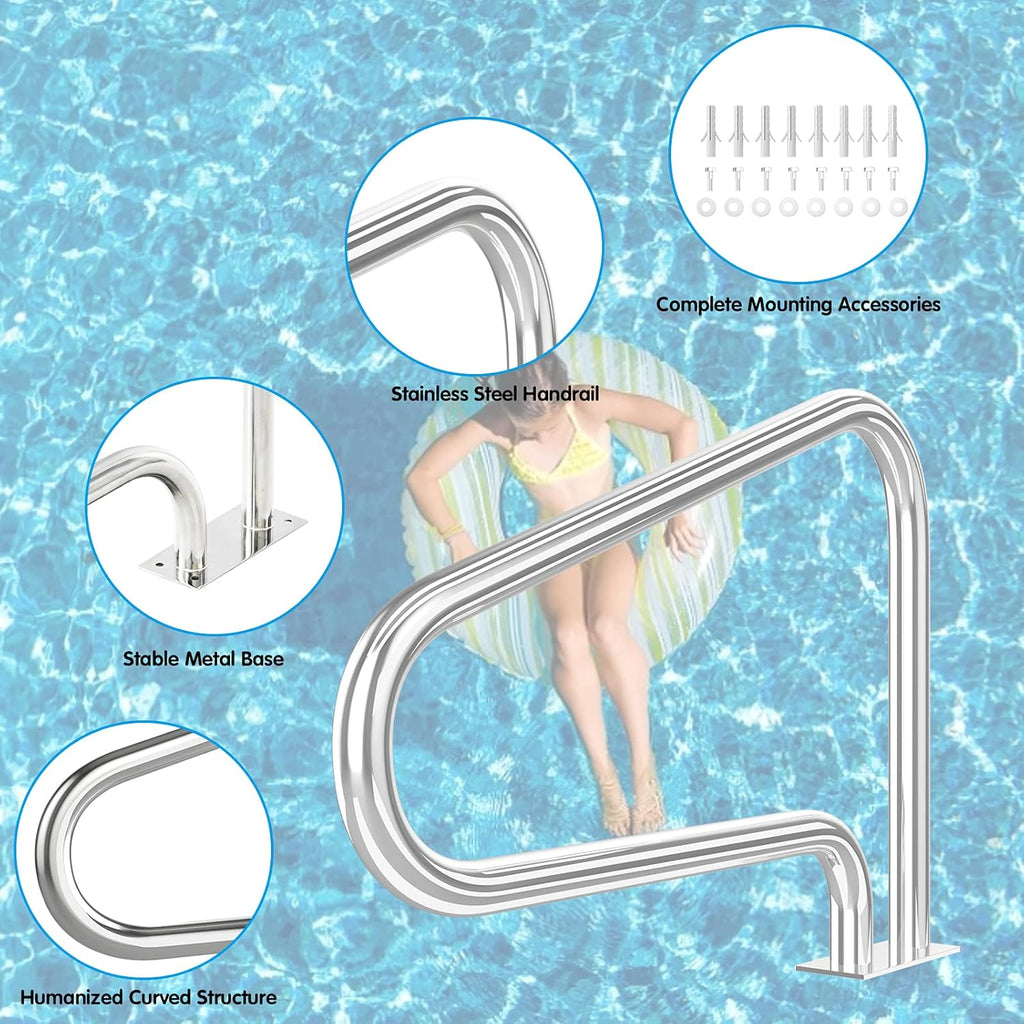 Stainless Steel Pool Hand Rail with Base Plate M159338