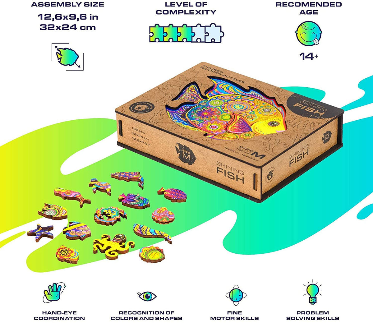 Wooden Jigsaw Puzzle, 12.6 x 9.6 in K134
