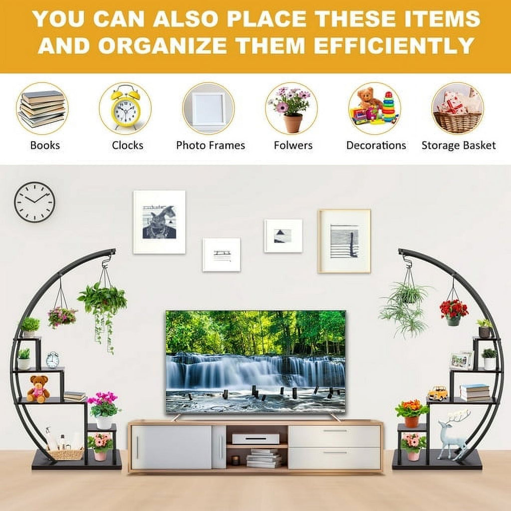 5 Tier Black Metal Plant Stand 2Pcs B141106