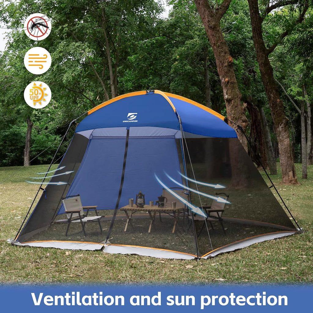 Navy Blue 13.5x13 Ft Mosquito Tent Gazebo with Sidewall T662747