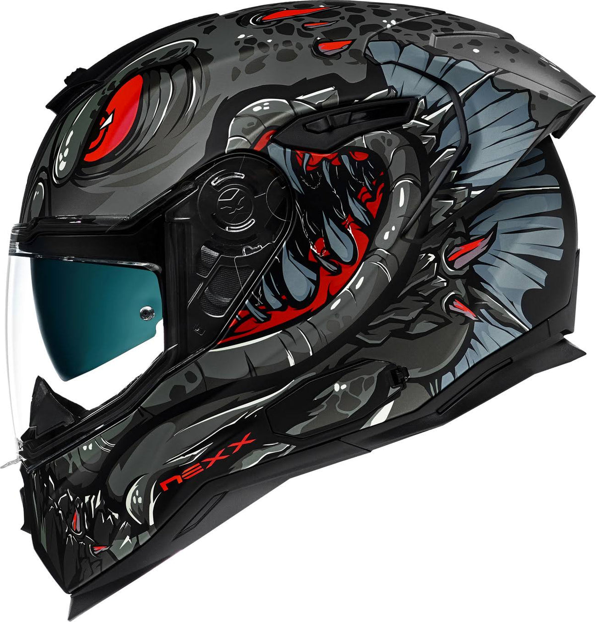 Matt Black/Grey/Red Integral Helmet O3023