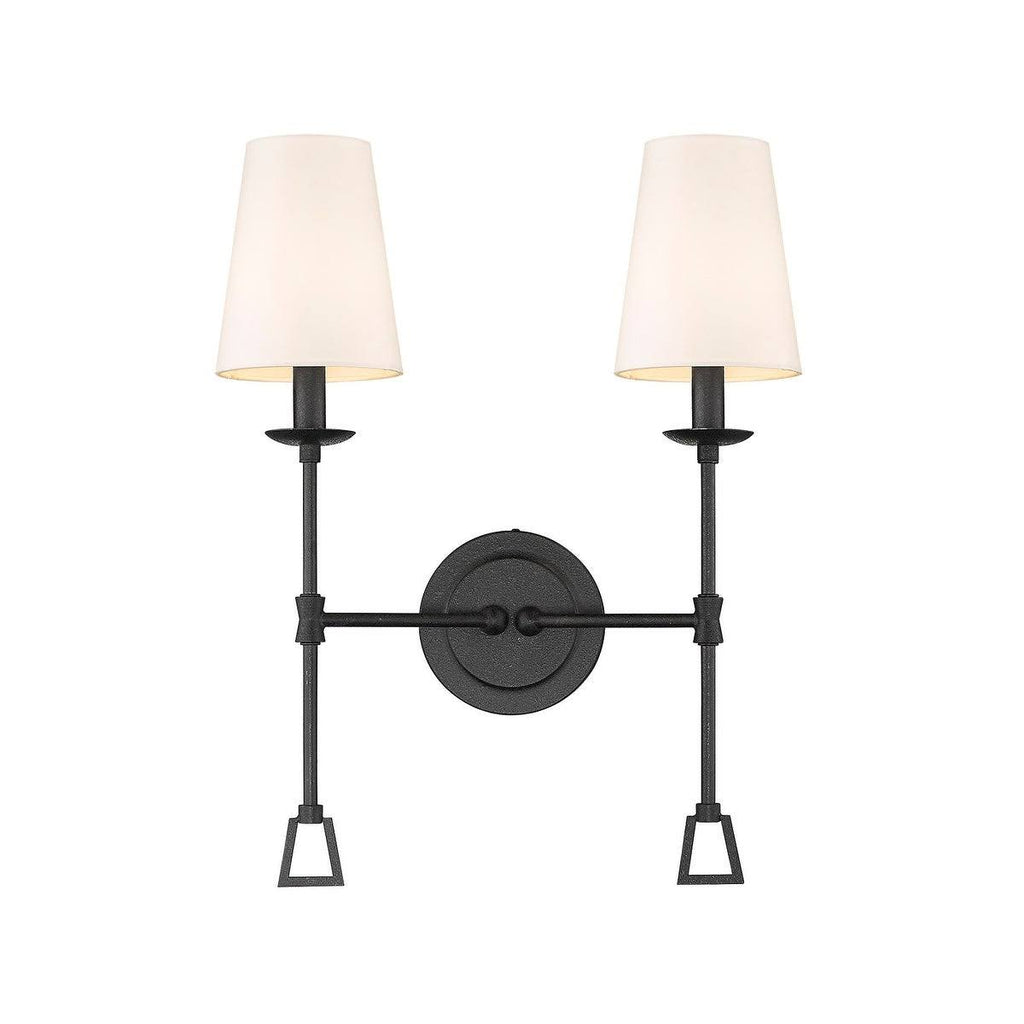 Matte Black 2-Light Sconce T49402