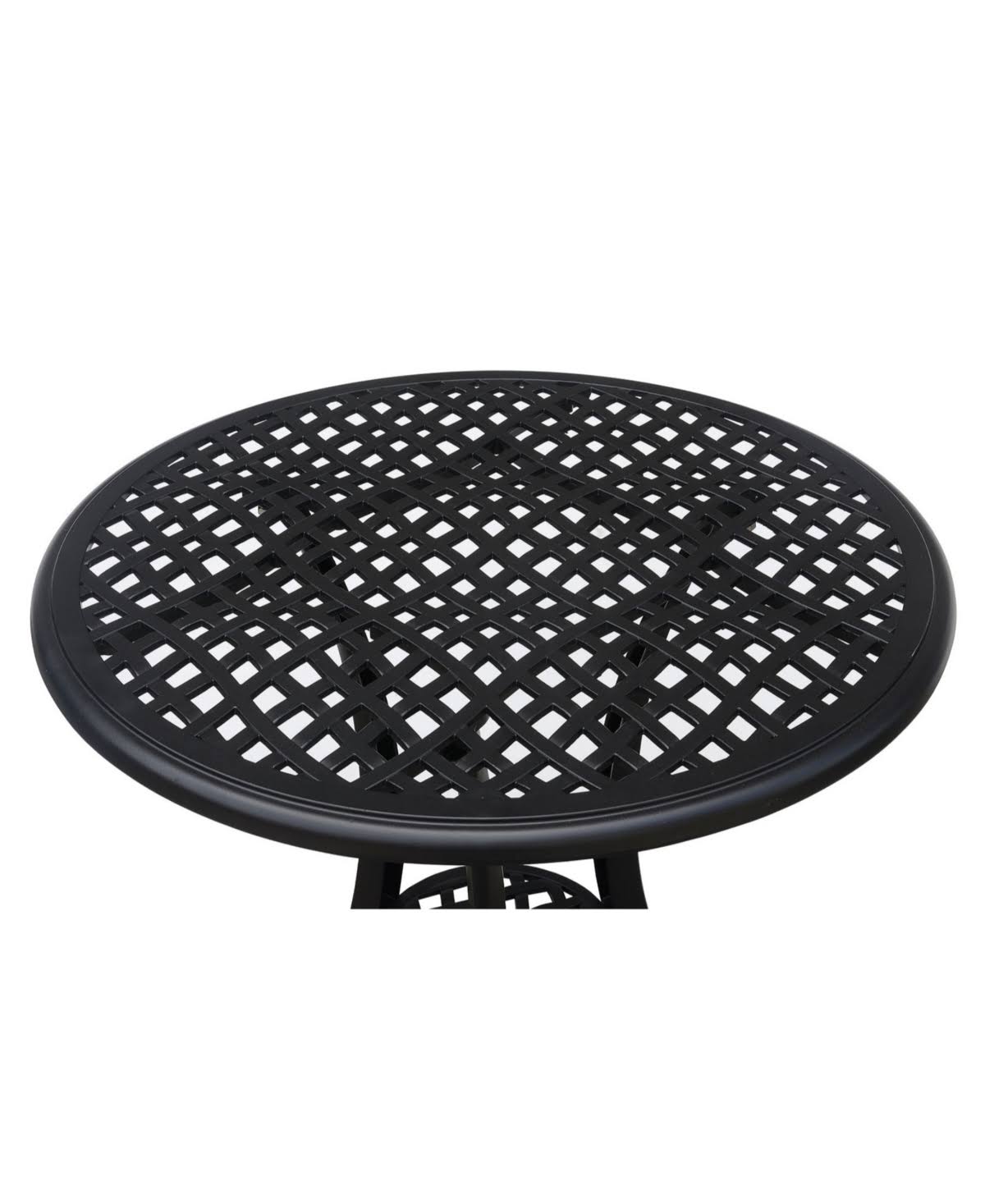 Black Table Set of 1 Table and 2 Chairs with Cabriole Legs L190196