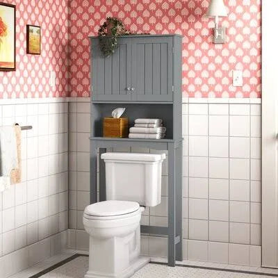 Gray Free-Standing Over-the-Toilet Storage D762