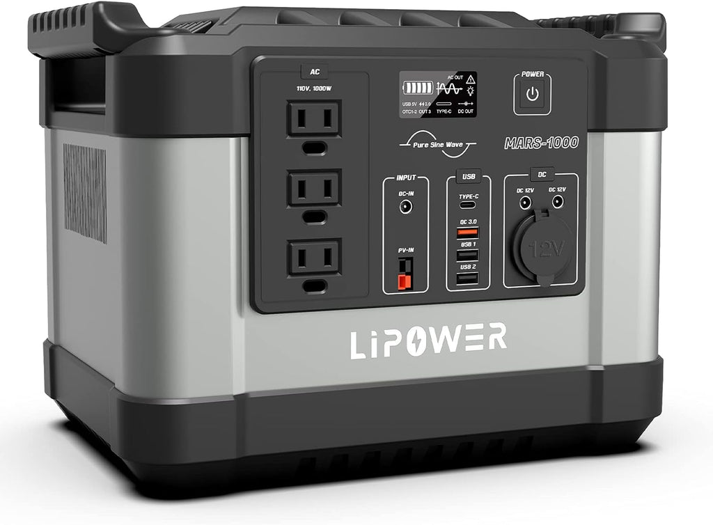 Portable Power Station 1000W (1100Wh) with 3 AC Outlet Solar Generator X197719