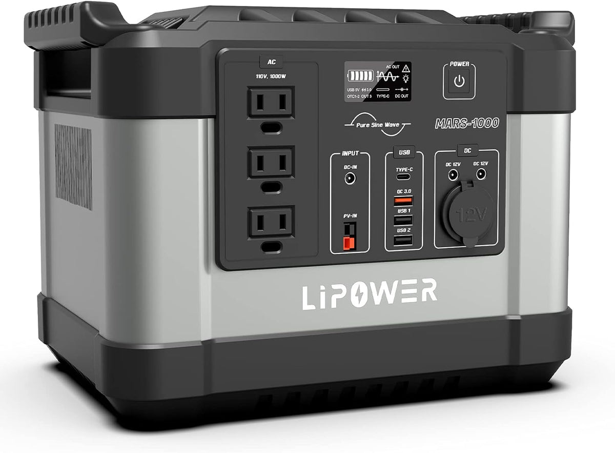 Portable Power Station 1000W (1100Wh) with 3 AC Outlet Solar Generator X197719