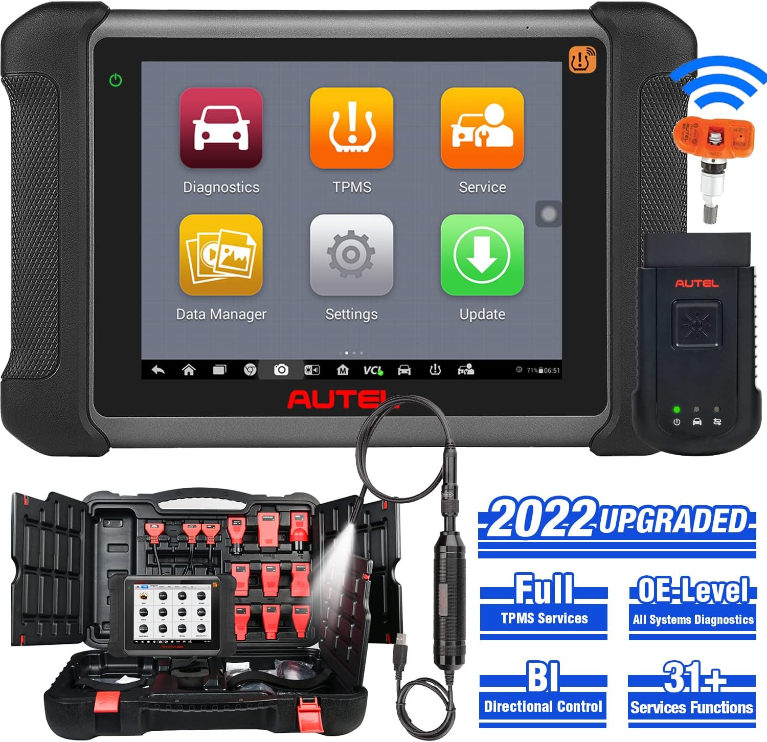 Autel Scanner MaxiSys MS906TS Diagnostic Scan Tool with TPMS Program Tool M31826