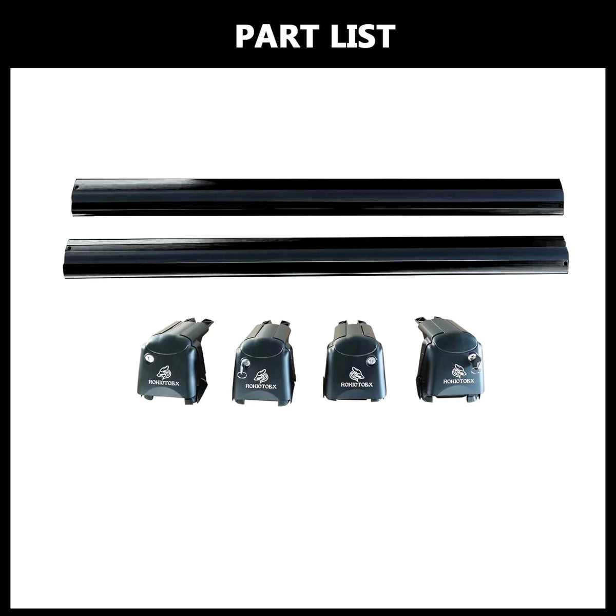 Black Lockable Roof Rack Crossbars I88739