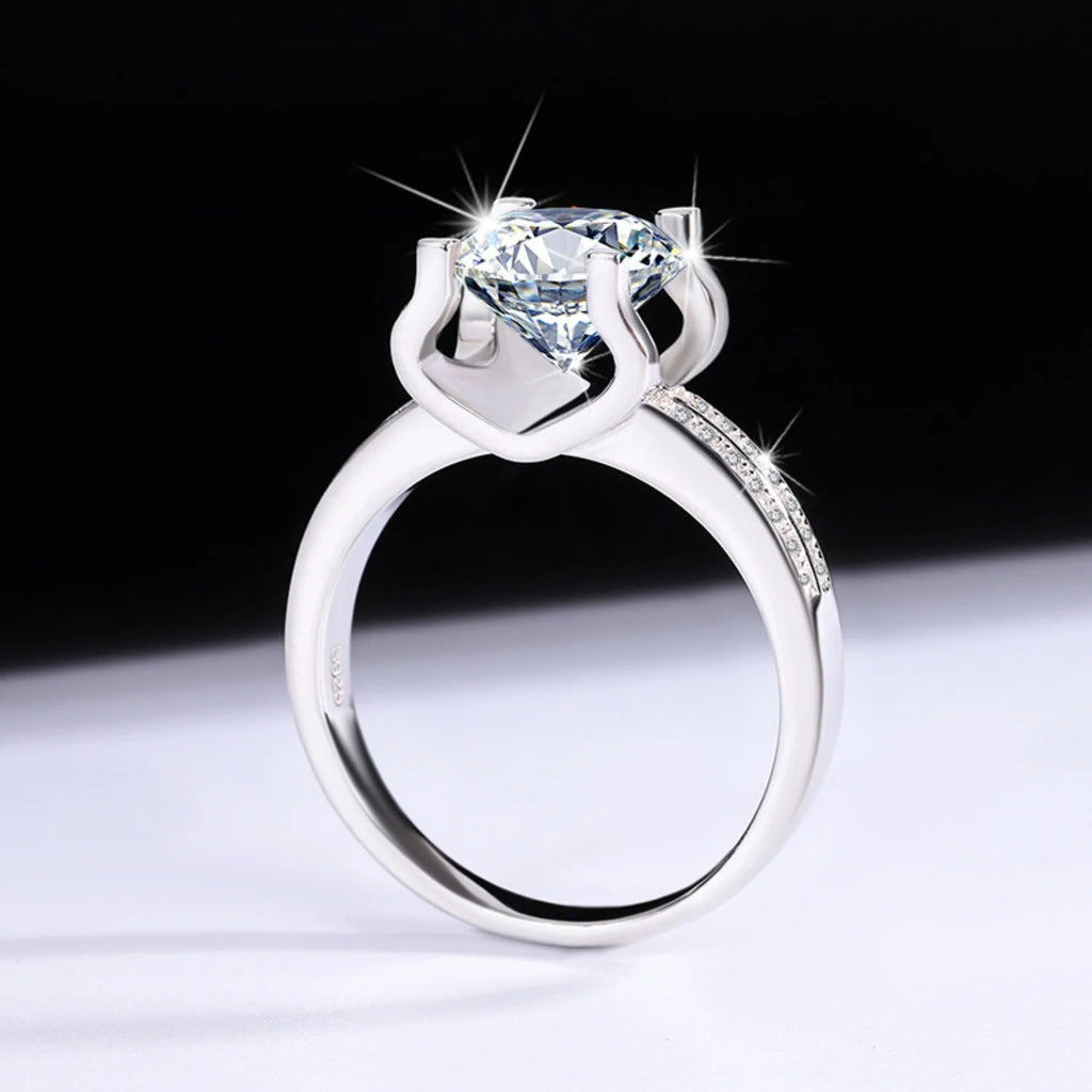 3ct Round Cut Moissanite Diamond Ring in 925 Sterling Silver P312