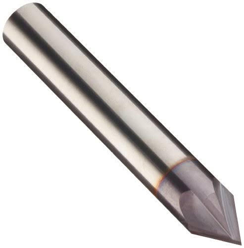 Carbide Chamfering Mill, TiAlN Coated, 4 Flutes, 60 Degree, 5/8x22 Cut, 3/4x22 B345378