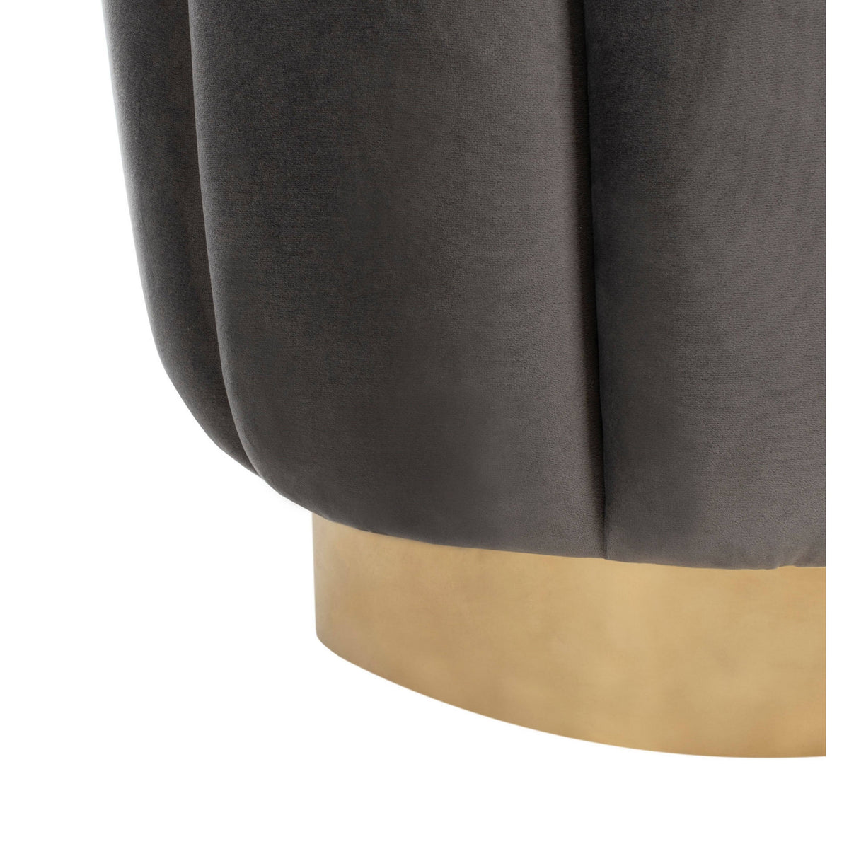 Dark Gray Channel Tufted Ottoman B49070