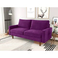 Eggplant Velvet Square Arm Sofa I735