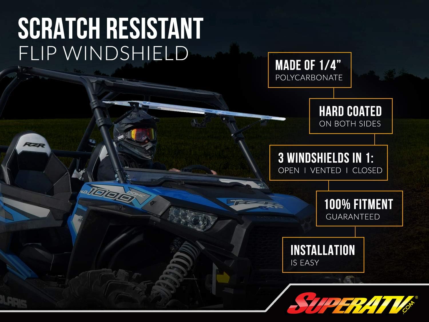 3-in-1 Flip Windshield for CFMOTO ZForce 500/800 Trail / 800 EX / 1000 F1470