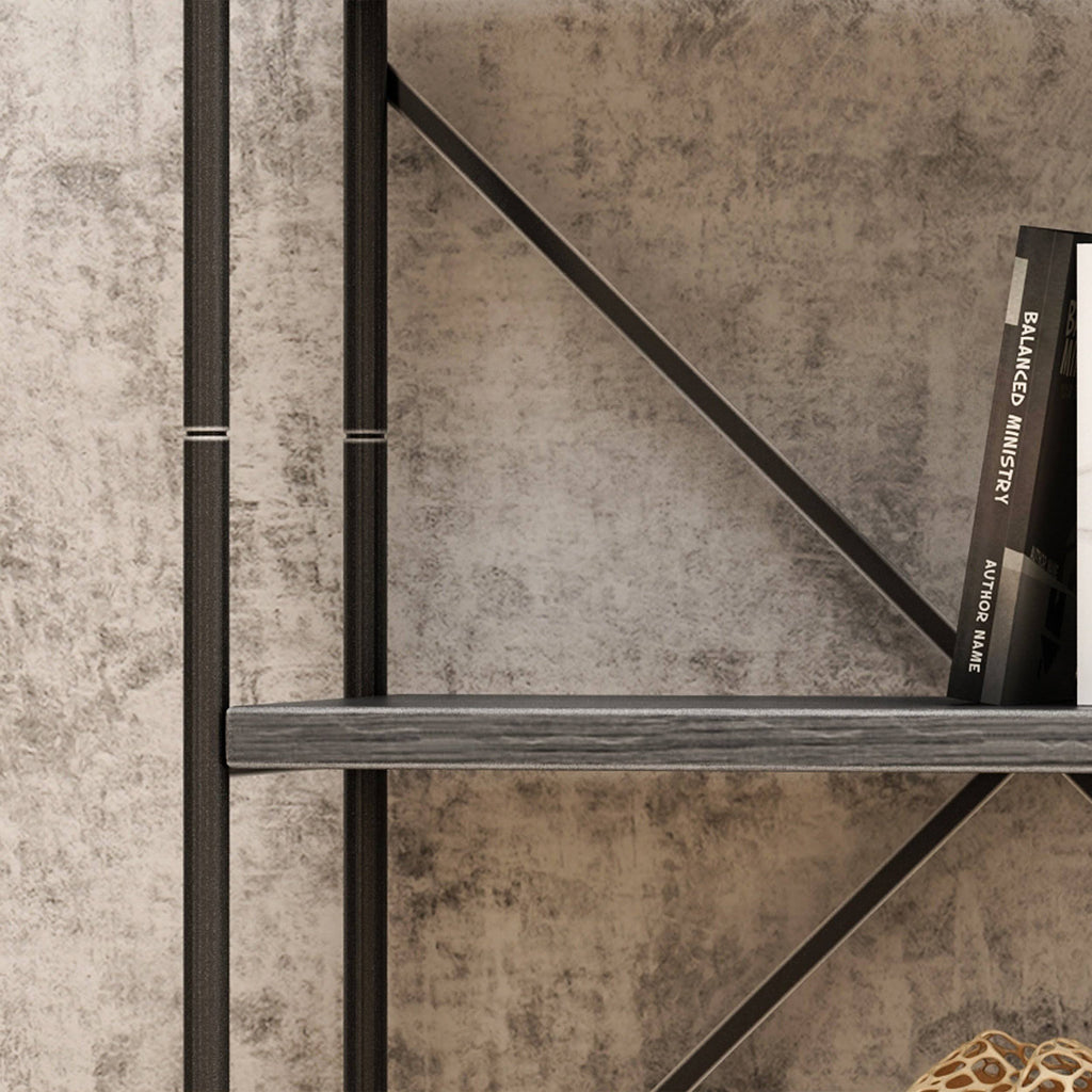 5-Shelf Wood & Metal Etagere Bookcase S884561