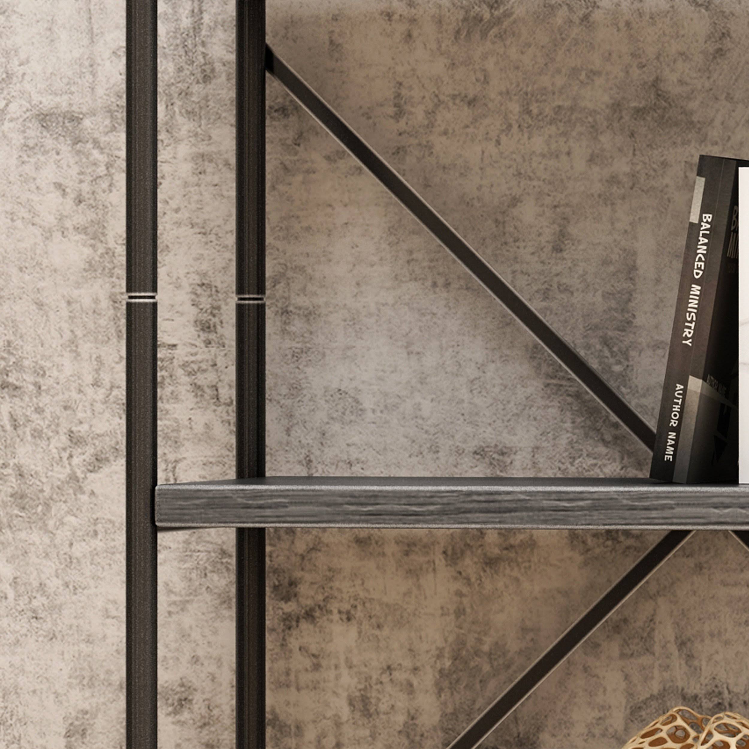 5-Shelf Wood & Metal Etagere Bookcase S884561