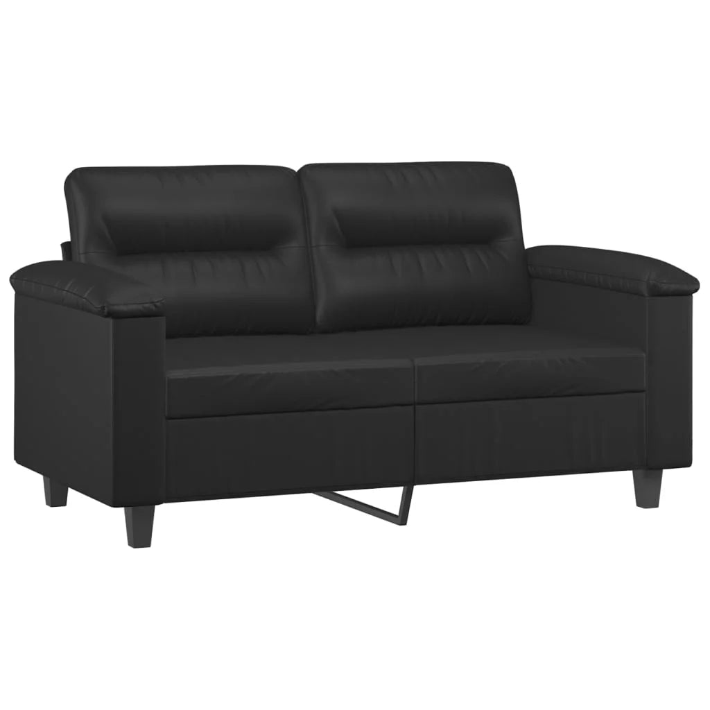 Black Faux Leather 2-Seater Sofa T81014