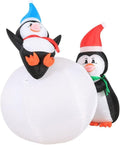 6 Foot Inflatable Penguins With Swirling Lights C5913