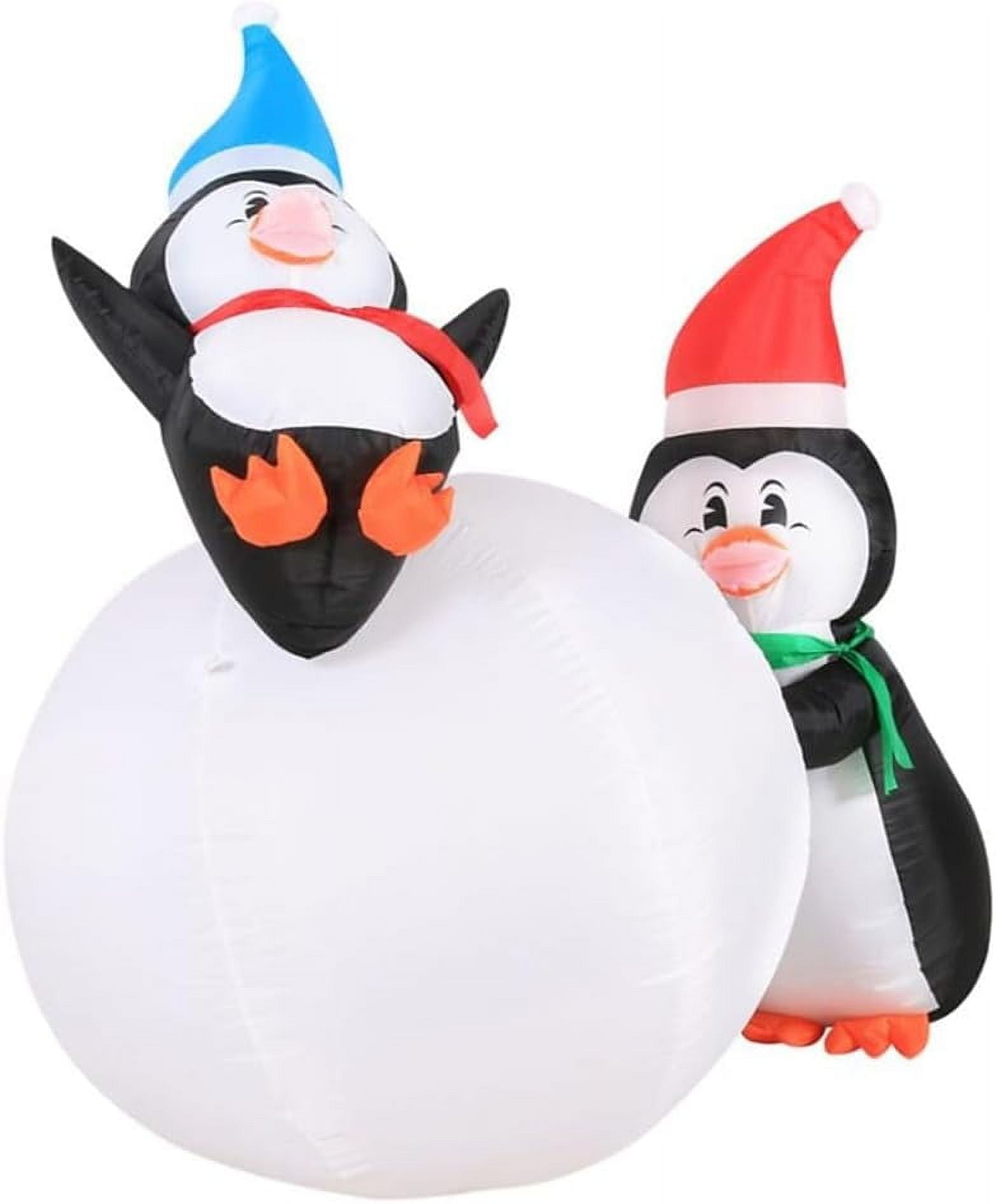 6 Foot Inflatable Penguins With Swirling Lights C5913