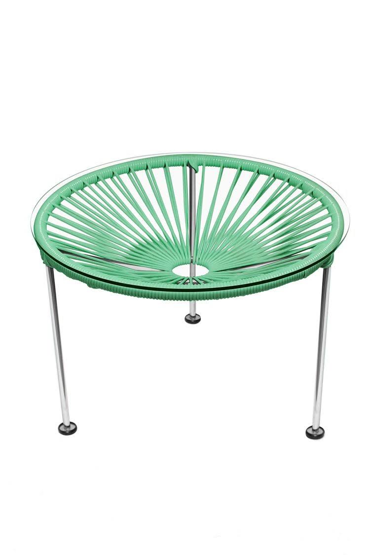 Seafoam Side Table with Chrome Frame E704